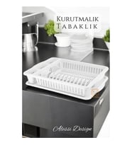 CEYLAN ADAM  Bulaşık Durulama Sepeti Tabaklık Bulaşık Kurutmalık BEYAZ Alessi