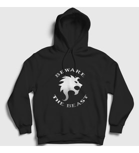 Presmono Unisex Siyah Beware The Beast In Black Kapüşonlu Sweatshirt 536770tt