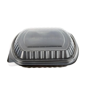 Şeffaf Kapaklı Sıcak Soğuk Isıya Dayanıklı Yemek Salata Kabı Kutusu - Kare - 21x25 Cm. - 30 Adet