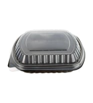 Şeffaf Kapaklı Sıcak Soğuk Isıya Dayanıklı Yemek Salata Kabı Kutusu - Kare - 21x25 Cm. - 30 Adet