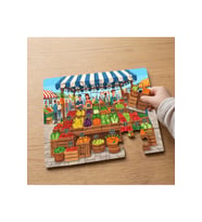 Sebze Pazarı Tasarımlı 24 Parça Ahşap Çocuk Puzzle