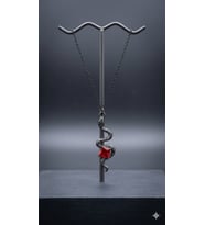 Gotik Stil Ruby Taşlı Yılan Figürlü Zincir Kolye