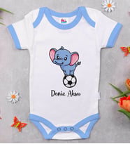 BK Kids Kişiye Özel Mavi Bebek Body Zıbın - Model 201
