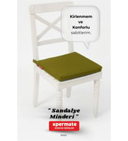 Sandalye Minderi 40x40 Bağcıklı Fermuarlı Su İtici Yıkanabilir Yeşil
