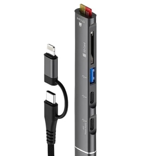 ZR563 Lightning Type-C 5 İn 1 Usb Hub Card Reader