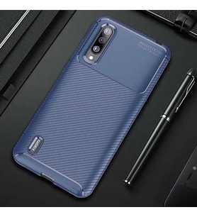 Xiaomi Mi 9 Lite Kılıf Esnek Soft Karbon Tasarım Legion Serisi (Lacivert)