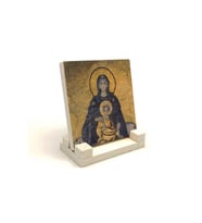 Ayasofya- Meryem Ve Isa Mozaiği Baskılı Taş Masaüstlük 10x10