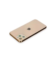 Newface Apple iPhone 11 Pro Max Renkli Kamera Lens Koruma Cam - Sarı-Turuncu
