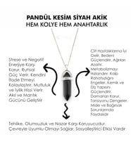 Doğaltaş SİYAH AKİK Pandül Kesim Kadın Erkek (Unisex) İster Kolye İster Anahtarlık