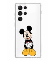 Samsung Galaxy S22 Ultra  Kamera Korumalı Kapak Mickey Mouse Tasarımlı  Şeffaf Kılıf