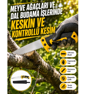 Kılıflı Budama Bahçe Testeresi 270 Mm Düz Bıçaklı