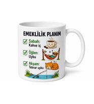 Emeklilik Planım Yazılı Komik Kupa Bardak Esprili Hediye Baskılı Mug