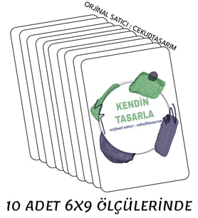 10 Adet Şık Tasarımlı Fotoğraf Magneti Seti - 6x9 cm - Dekoratif ve Fonksiyonel (Düz Beyaz)