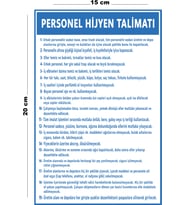 Metal Personel Hijyen Talimatı 15 Cm x 20 Cm Uyarı Levhası Yönlendirme Tabelası
