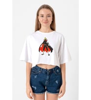 One Piece Anime Sanji Beyaz Kadın Crop Tshirt
