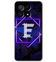 Poco x6 Pro Kılıf HD Desen Baskılı Kılıf - Dark Neon Yaprak E Harfi