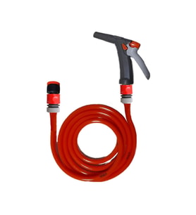 Plasyay Düz Sulama Yıkama Hortum Musluk Adaptörlü ve Yeni Tetik Uzun Başlıklı Set 3.5 Metre (Turuncu)