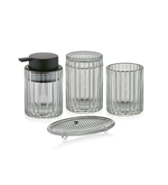 The Mia Vinka Banyo Seti 4 Parça Şeffaf 300 ml BNY0033 (Şeftali - Açık Bej)