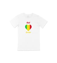 Bamako Bali Bayraklı Kalpli Tişört (Beyaz)