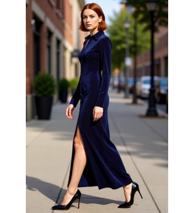 Kadın Kışlık Bodycon Maxi Elbise Polo Yaka Uzun Kol Düz Örme Şık Ve Konforlu Günlük Stil Kaliteli