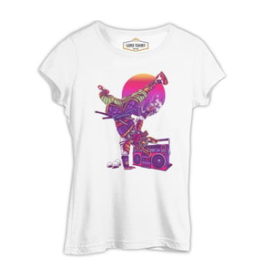 Dance with the Samurai Beyaz Bayan Tshirt