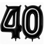 40 Rakam Folyo Balon Siyah Rengi (76 cm)