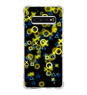 Samsung Galaxy S10 Plus  Köşe Korumalı Antişok Kapak  Semboller Tasarımlı Şeffaf  Kılıf