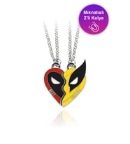 2 Adet Mıknatıslı Arkadaşlık Kolyesi Deadpool & Wolverine Best Friends Kolye İkili Çift 2 adet (Gümüş)