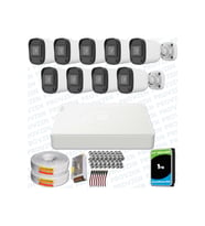 Provzen Hikvision Unv 9'lu Full HD Güvenlik Kamerası Set Gece Görüş, Mikrofon, Olay Anında Bildirim