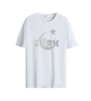 Türkçülük Görselli  Unisex (Tshirt) Tişört (Beyaz)