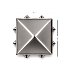 Süs Tırnaklı Gümüş Renk Çakma Kare Piramit 6 mm 20 Adet Metal Trok