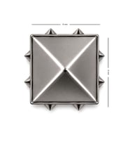 Süs Tırnaklı Gümüş Renk Çakma Kare Piramit 6 mm 20 Adet Metal Trok