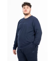 Maraton Büyük Beden Erkek Bisiklet Yaka Açık Lacivert Sweatshirt