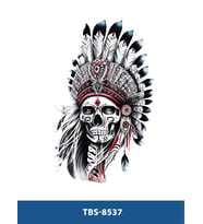 TBS-8537 ORTA BOY KIZILDERİLİ DESEN GEÇİCİ DÖVME-TATTO