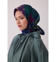 Obje Desen %100 Twill İpek Eşarp BE09