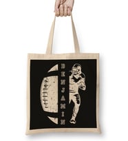Benjamin Name Cheer School Spirit Sayings Football Football Sister Football Mom Bez Çanta Uzun Saplı