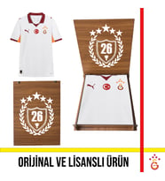 Galatasaray Lisanslı Puma 2025-2026 Beyaz Deplasman Forma 26 Şampiyonluk Ahşap Kutulu 77981102