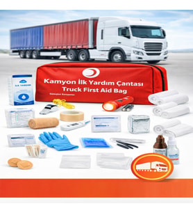 Kamyon İlk Yardım Çantası - TüvTürk Muayene Uyumlu - 50 Parça Profesyonel Set