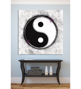 Yin Yang Tablo Siyah Kanvas Tablo