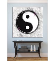 Yin Yang Tablo Siyah Kanvas Tablo