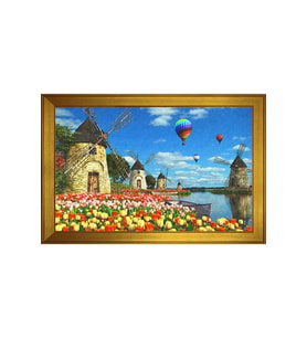 Manzara Temalı Kanvas Tablo 50 x 70 cm Gold Çerçeve