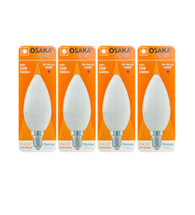 (4 Adet) Osaka 6W (50W) Günışığı (4000K) E14 Duylu (İnce Duy) Led Mum Ampul
