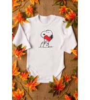 Unisex Bebek Snoopy Organik Baskılı Pamuklu