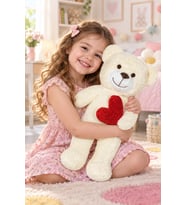 50 cm Kalpli Peluş Sevimli Patron Ayıcık (Krem)