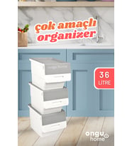 3 Katlı Tekerlekli Eşya ve Erzak Kutusu Organizer, Pratik ve Şık Kullanım