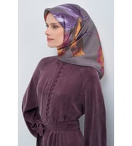 Armine Saf İpek Sura Eşarp-2026 İlkbahar-Yaz- 95060D (Füme)