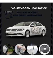 Volksvogen Passat cc Oto Araç Kapı Koruma Fitili 5metre Parlak Siyah Renk