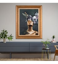 Altın Varaklı Paspartulu Çerçeveli  Tablo n5s575