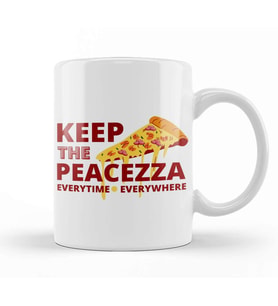 Pizza Keep The Peacezza Kupa Bardak Porselen