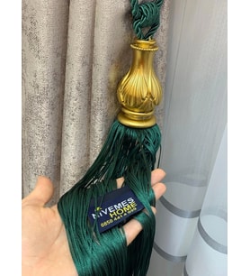 NİVEMESHOME ZÜMRÜT YEŞİLİ SAÇAKLI GOLD APARAT TAVAN TOPLAMA BRAÇOL